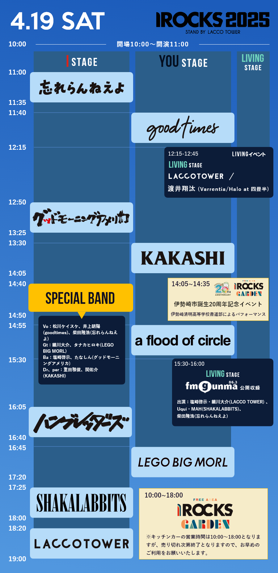 2025年4月19日(土)タイムテーブル