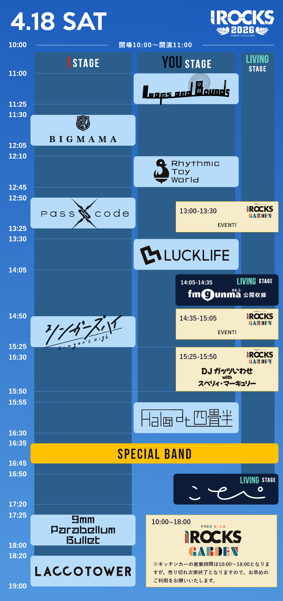 2025年4月19日(土)タイムテーブル